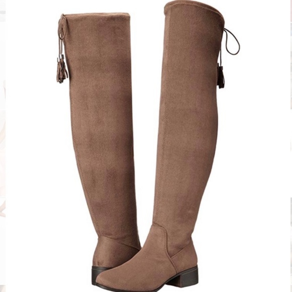 Suede knee-high boots